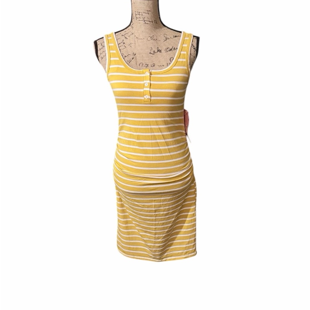 Heart Hips Yellow Striped Asymmetrical‎ Dress